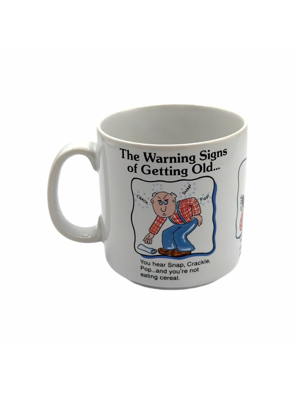 Vintage Russ Berrie “The Warning Signs of Getting Old” Coffee Mug – Funny – Gift